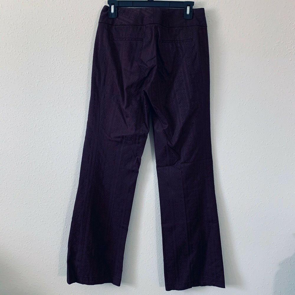 Elie Tahari Burgundy Jacquard Straight Leg Pants - Picture 5 of 5